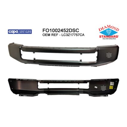 Bumper Face Bar Front w/o Fog Lamps Argent CAPA for Ford F-450 Super Duty F-550 Super Duty