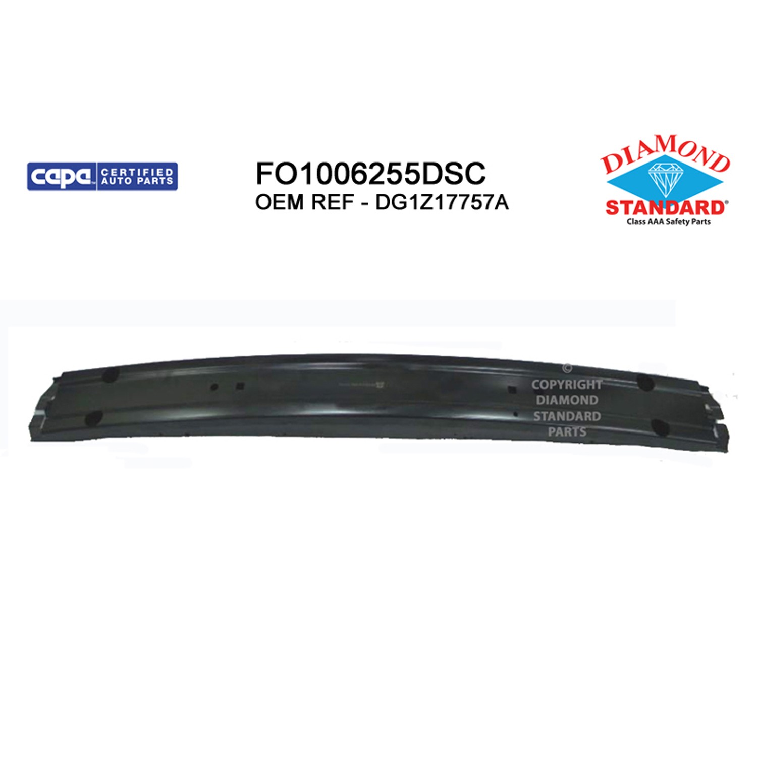 Bumper Cover Reinforcement Front CAPA for Ford Flex Taurus Lincoln MKS MKT