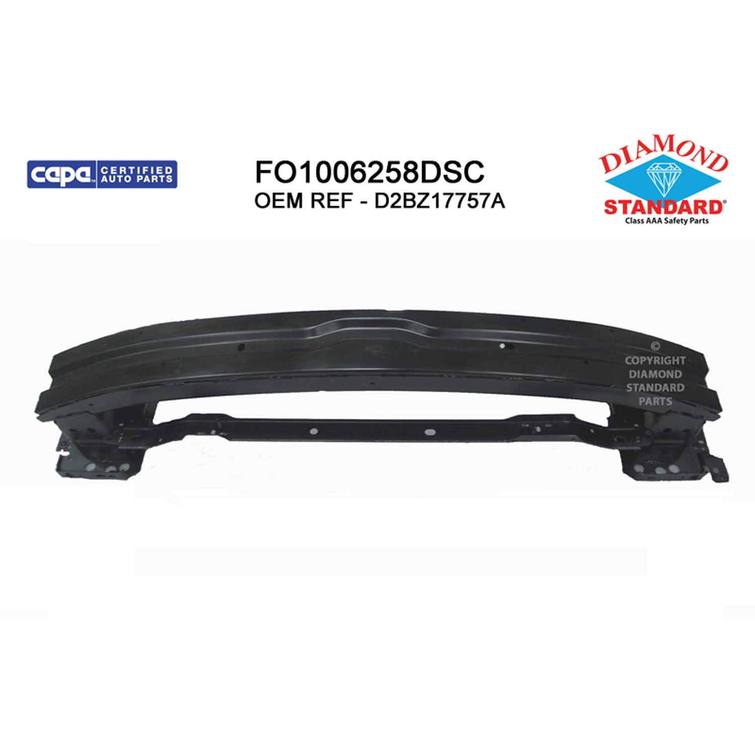 Bumper Cover Reinforcement Front CAPA for Ford Fiesta 2011–2019