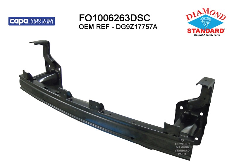 Bumper Cover Reinforcement Front w/o Towing Hook CAPA for Ford Fusion SE Hybrid Energi SE Energi Titanium Titanium Hybrid S Hybrid 2013–2016