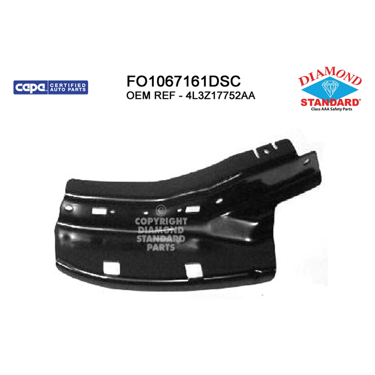 Bumper Bracket Front Right Lower Bumper Bracket CAPA for Ford F-150 2004–2006