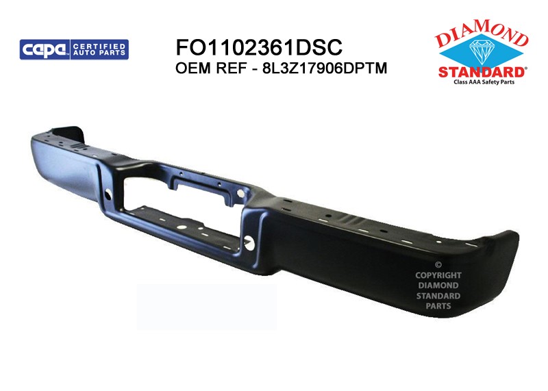Bumper Face Bar Rear For Styleside Models w/o Park Sensor From 11/30/04 Primed CAPA for Ford F-150 2005–2008