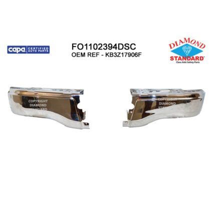 Bumper Face Bar Rear w/o Rear Parking Aid Chrome CAPA for Ford Ranger 2019–2023