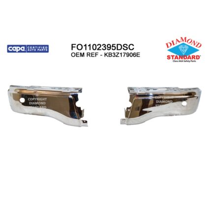 Bumper Face Bar Rear w/Rear Parking Aid Chrome CAPA for Ford Ranger 2019–2023