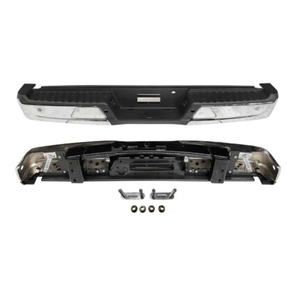 Bumper Assembly Rear w/o Towing Pkg w/Parking Aid w/Active Park w/Lamps Chrome for Ford F-150 2021–2024