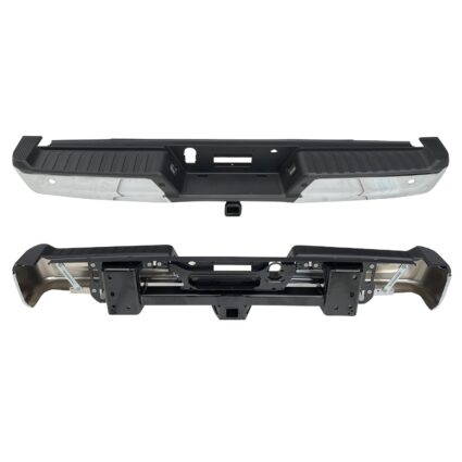 Bumper Assembly Rear w/Max Towing w/Parking Aid w/o Active Park w/Lamps Chrome for Ford F-150 2021–2024