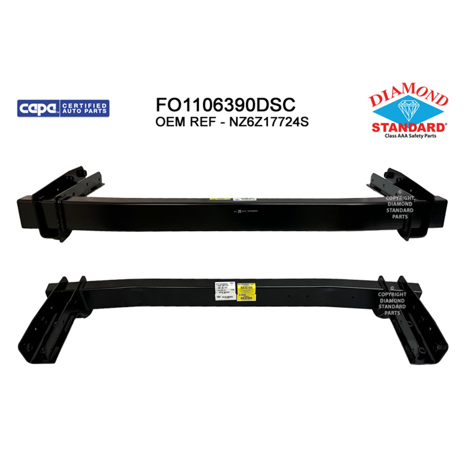 Bumper Cover Reinforcement Rear w/o Towing Pkg CAPA for Ford Maverick 2022–2024