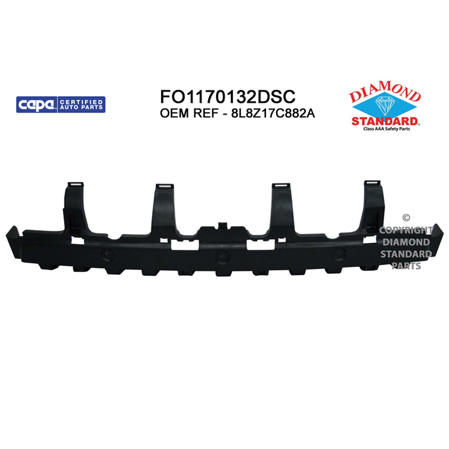 Bumper Impact Absorber Rear w/o Towing Pkg CAPA for Ford Escape Mercury Mariner