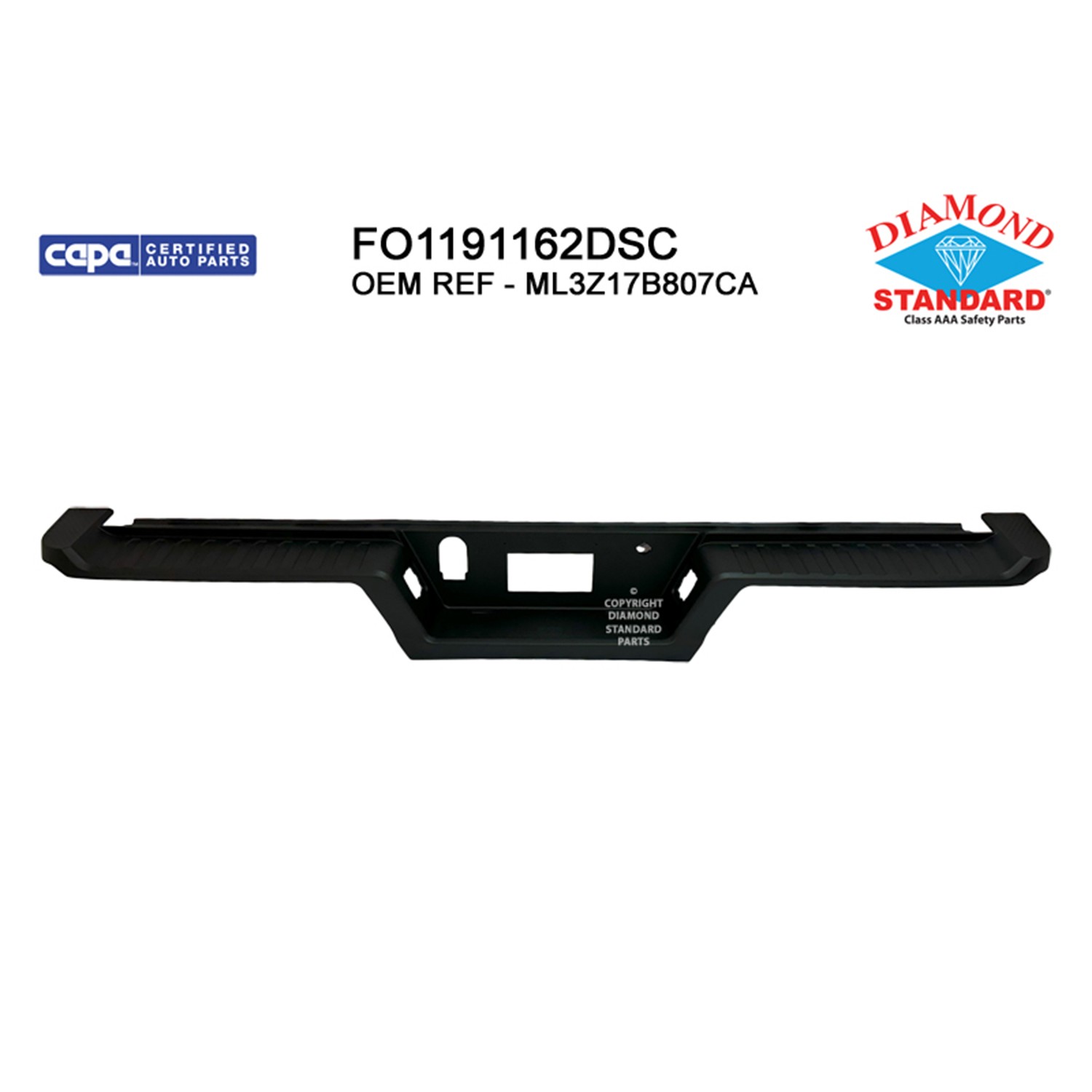 Bumper Step Pad Rear w/Towing Pkg w/o Rear Parking Aid CAPA for Ford F-150 2021–2024