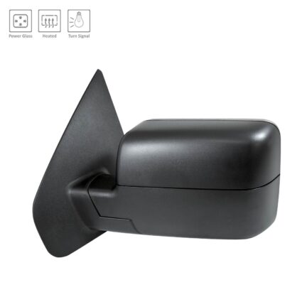 Door Mirror Assembly Left Power Heated w/o Puddle Lamp w/o Auto Dimmer Black for Ford F-150 2007–2008