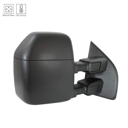 Door Mirror Right Towing Type Manual Telescoping w/Cap Textured for Ford F-150 F-250 Super Duty F-350 Super Duty F-450 Super Duty F-550 Super Duty