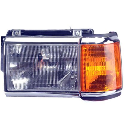 Headlight Assembly Composite Left Black w/Chrome Trim Includes Park Lamp for Ford Bronco F-150