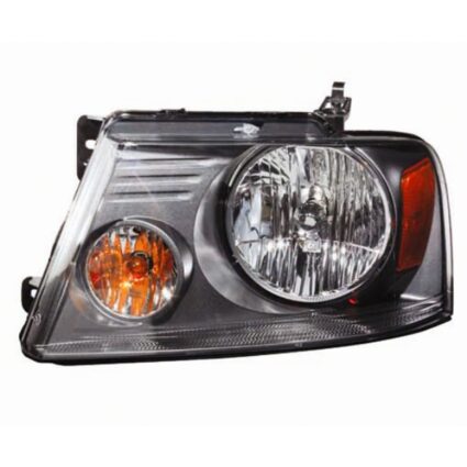 Headlight Assembly Composite Left (New Style) w/Shadow Gray Trim for Ford F-150 2007–2008