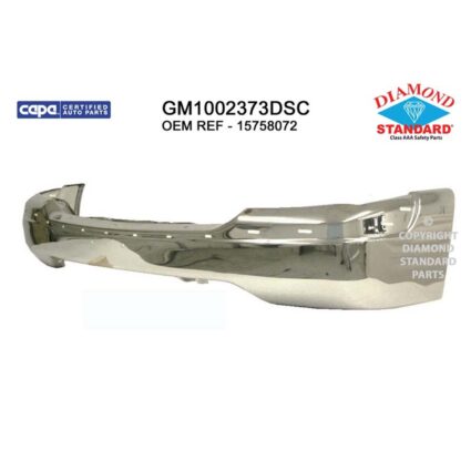 Bumper Face Bar Front w/o Air Holes Chrome CAPA for GMC Sierra 1500 Yukon Yukon XL 1500