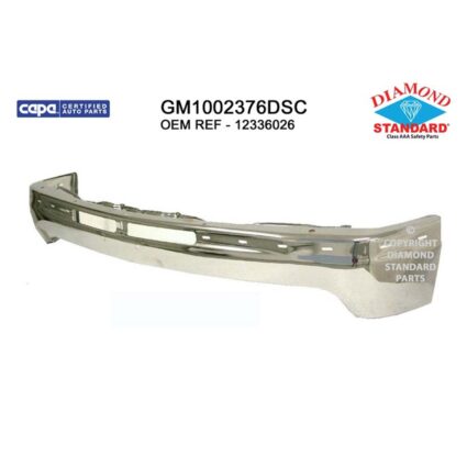 Bumper Face Bar Front Chrome CAPA for Chevrolet Silverado 1500 Silverado 2500 Silverado 2500 HD Silverado 3500 Suburban 1500 Suburban 2500 Tahoe GMC Sierra 2500 Sierra 2500 HD Sierra 3500