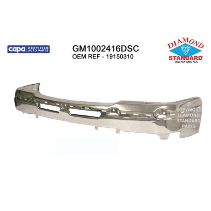 Bumper Face Bar Front w/o Convenience Pkg w/o Body Cladding Chrome Face Bar Only CAPA for Chevrolet Avalanche 1500 Avalanche 2500 Silverado 1500 Silverado 1500 Classic Silverado 2500