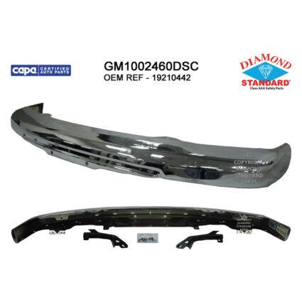 Bumper Face Bar Front Includes Brackets w/Brackets Chrome CAPA for Chevrolet Colorado GMC Canyon