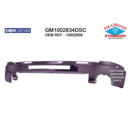 Bumper Face Bar Front w/Towing Pkg Chrome CAPA for GMC Sierra 1500 Sierra 2500 HD Sierra 3500 HD