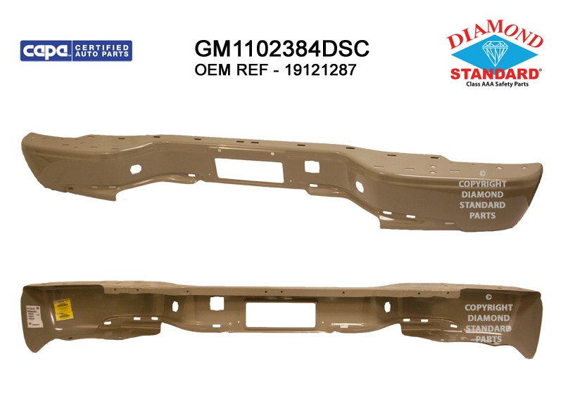 Bumper Face Bar Rear w/Back Doors w/Liftgate Primed CAPA for Chevrolet Suburban 1500 Suburban 2500 Tahoe GMC Yukon Yukon XL 1500