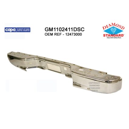 Bumper Face Bar Rear Chrome CAPA for Chevrolet Silverado 1500 Silverado 1500 Classic Silverado 2500 Silverado 2500 HD Silverado 2500 HD Classic Silverado 3500 Silverado 3500 Classic GMC Sierra 1500 Sierra 1500 Classic Sierra 2500 Sierra 2500 HD Sierra 2500 HD Classic Sierra 3500 Sierra 3500 Classic