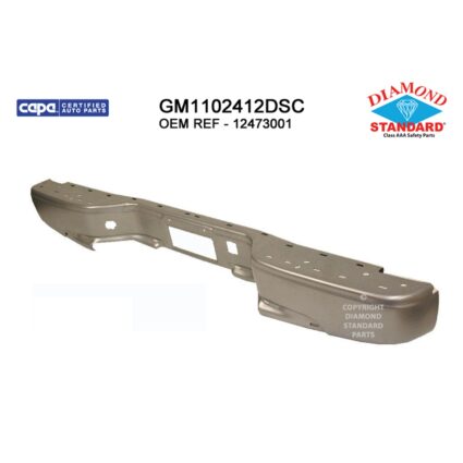 Bumper Face Bar Rear Prefinished Silver CAPA for Chevrolet Silverado 1500 Silverado 1500 Classic Silverado 2500 Silverado 2500 HD Silverado 2500 HD Classic Silverado 3500 Silverado 3500 Classic GMC Sierra 1500 Sierra 1500 Classic Sierra 2500 Sierra 2500 HD Sierra 2500 HD Classic Sierra 3500 Sierra 3500 Classic