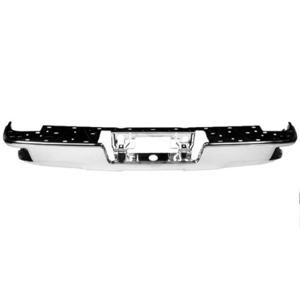 Bumper Face Bar Rear w/o Parking Aid Sensors Chrome w/Corner Step for Chevrolet Silverado 1500 Silverado 1500 LD Silverado 2500 HD Silverado 3500 HD GMC Sierra 1500 Sierra 1500 Limited Sierra 2500 HD Sierra 3500 HD