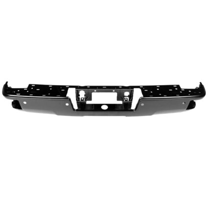 Bumper Face Bar Rear w/Corner Step w/Parking Aid Sensors Primed for Chevrolet Silverado 1500 Silverado 1500 LD Silverado 2500 HD Silverado 3500 HD GMC Sierra 1500 Sierra 2500 HD Sierra 3500 HD