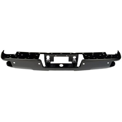 Bumper Face Bar Rear w/Corner Step w/Parking Aid Sensors Primed for Chevrolet Silverado 1500 Silverado 1500 LD Silverado 2500 HD Silverado 3500 HD GMC Sierra 1500 Sierra 2500 HD Sierra 3500 HD