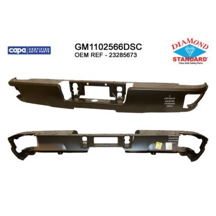 Bumper Face Bar Rear w/Z71 Pkg w/Corner Step w/o Parking Aid Sensors Primed CAPA for Chevrolet Silverado 1500 Silverado 1500 LD GMC Sierra 1500 Sierra 1500 Limited