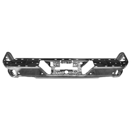 Bumper Face Bar Rear Dual Exhaust w/Blind Spot Module Chrome CAPA for Chevrolet Silverado 1500 Silverado 1500 LTD GMC Sierra 1500 Sierra 1500 Limited
