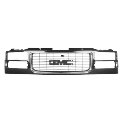 Grille Center w/o Sport Package w/Composite Headlamps Black w/Chrome Assembly CAPA for GMC C1500 C1500 Suburban C2500 C2500 Suburban C3500 K1500 K1500 Suburban K2500 K2500 Suburban K3500 Sierra 1500 Sierra 2500 Sierra 3500 Yukon