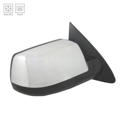 Door Mirror Right Manual-Folding w/Cover Chrome for Chevrolet Suburban Tahoe GMC Yukon Yukon XL