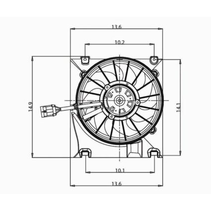 A/C Condenser Fan Assembly Front Fan Assembly for Saturn L100 L200 L300 LS LS1 LS2 LW1 LW2 LW200 LW300