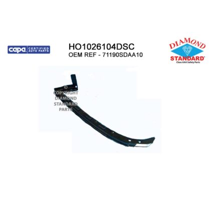 Bumper Cover Reinforcement Front Left Side Cover Beam Steel CAPA for Honda Accord 2003–2007