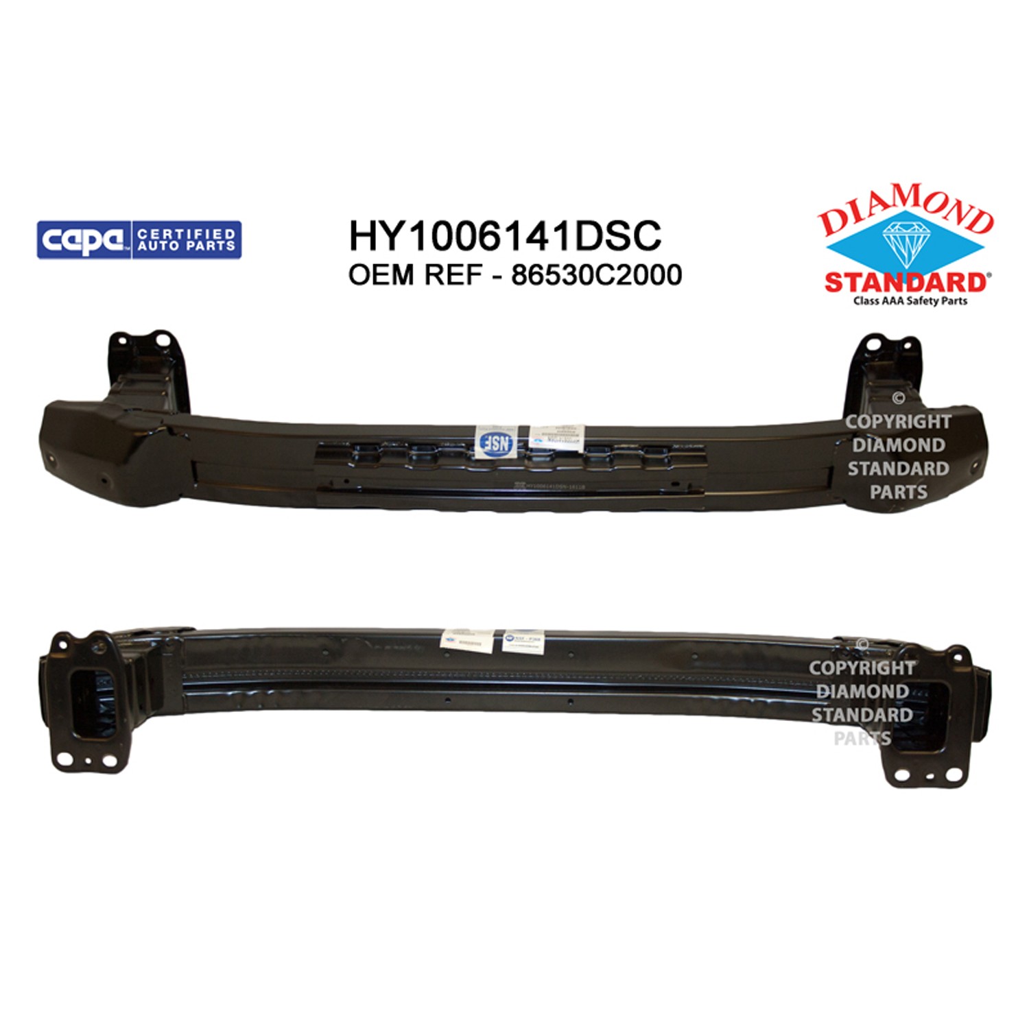 Bumper Cover Reinforcement Front w/o Auto Cruise CAPA for Hyundai Sonata 2015–2017