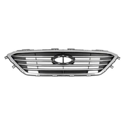 Grille Assembly Standard Type w/o Auto Cruise w/Chrome Molding Silver for Hyundai Sonata 2015–2017