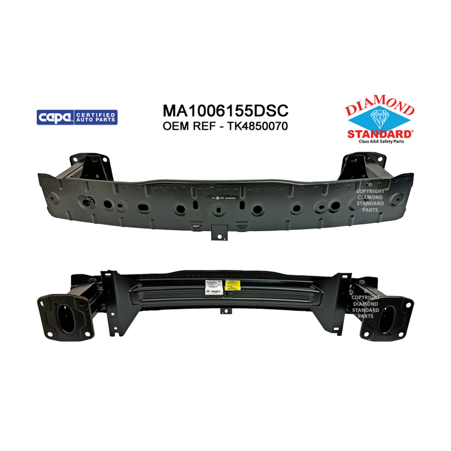 Bumper Cover Reinforcement Front CAPA for Mazda CX-9 2016–2023