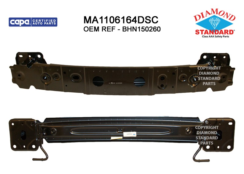 Bumper Cover Reinforcement Rear CAPA for Mazda 3 Sedan 2014–2018