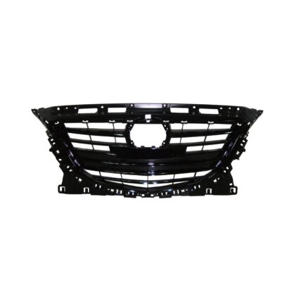 Grille Assembly w/Collision Warning Gloss Black Japan Built for Mazda 3 2014–2016