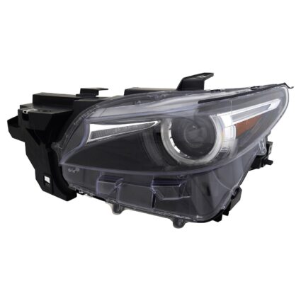 Headlight Lens Housing Left LED w/Adaptive Headlamps CAPA for Mazda CX-9 2016–2021