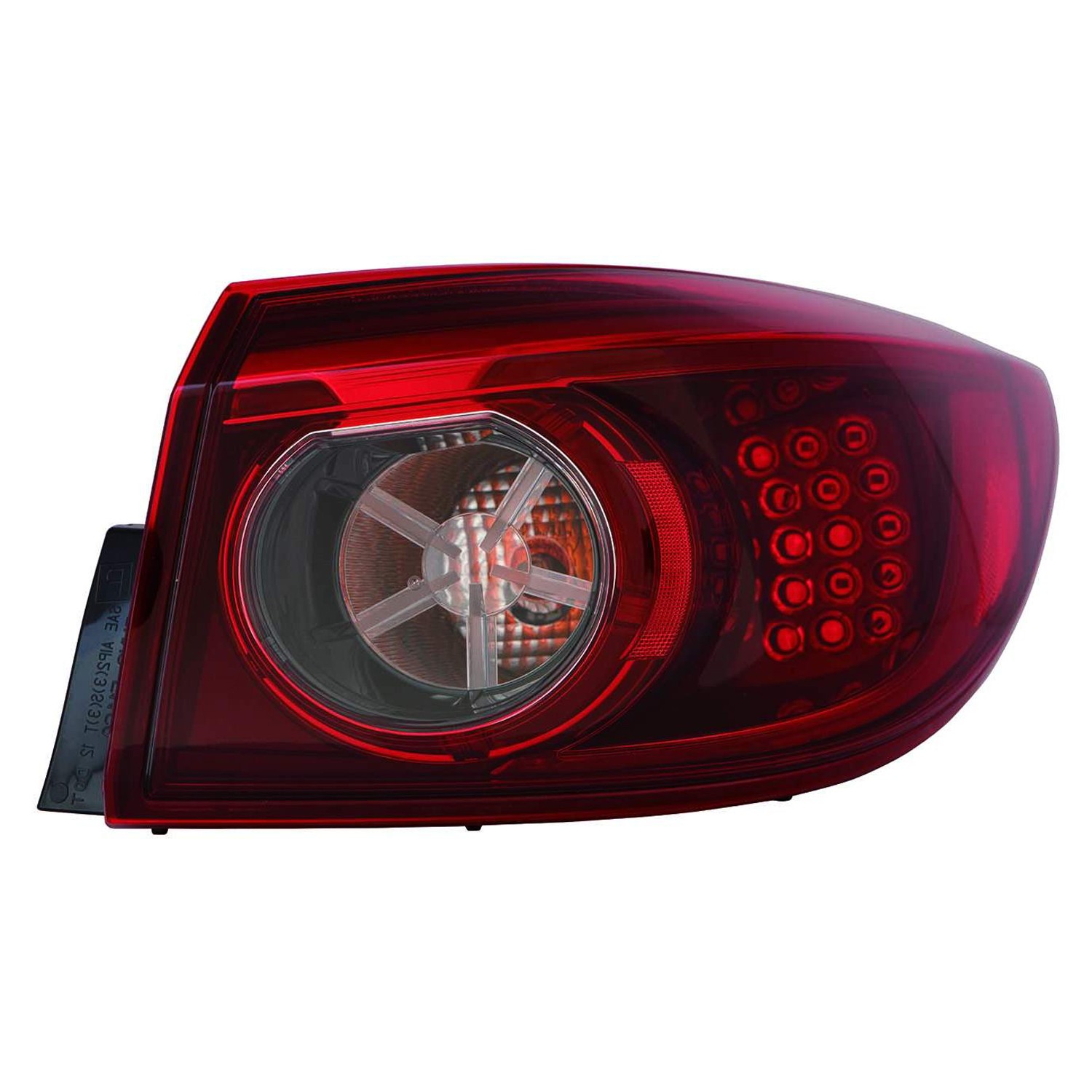 Tail Light Assembly Right Outer LED Type Smoke for Mazda 3 Sedan 2014–2015