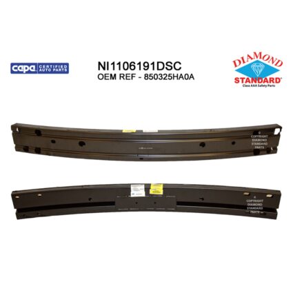 Bumper Cover Reinforcement Rear Korea Built CAPA for Nissan Rogue 2015–2018