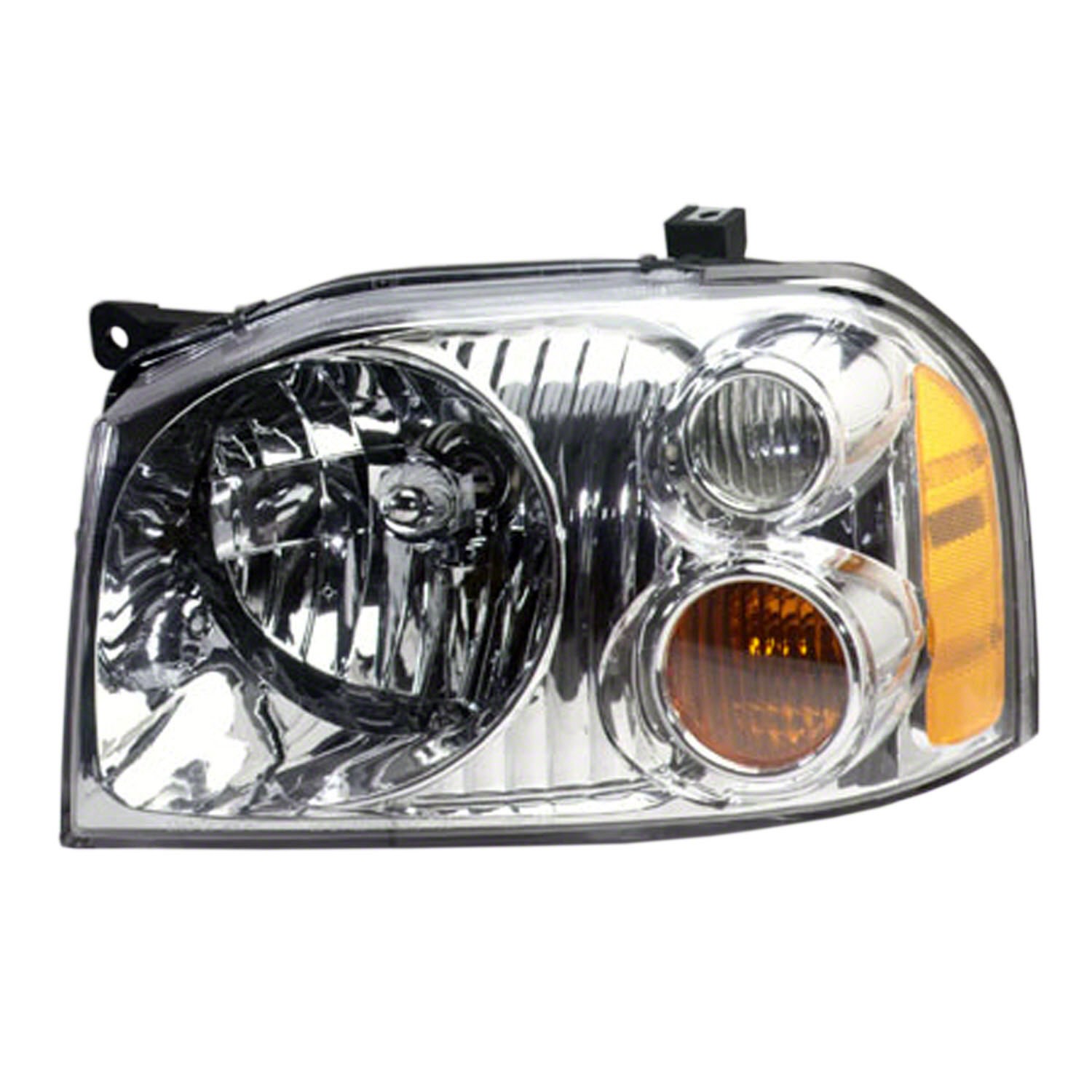 Headlight Assembly Composite Left w/Aluminized Bezel CAPA for Nissan Frontier XE 2001–2004
