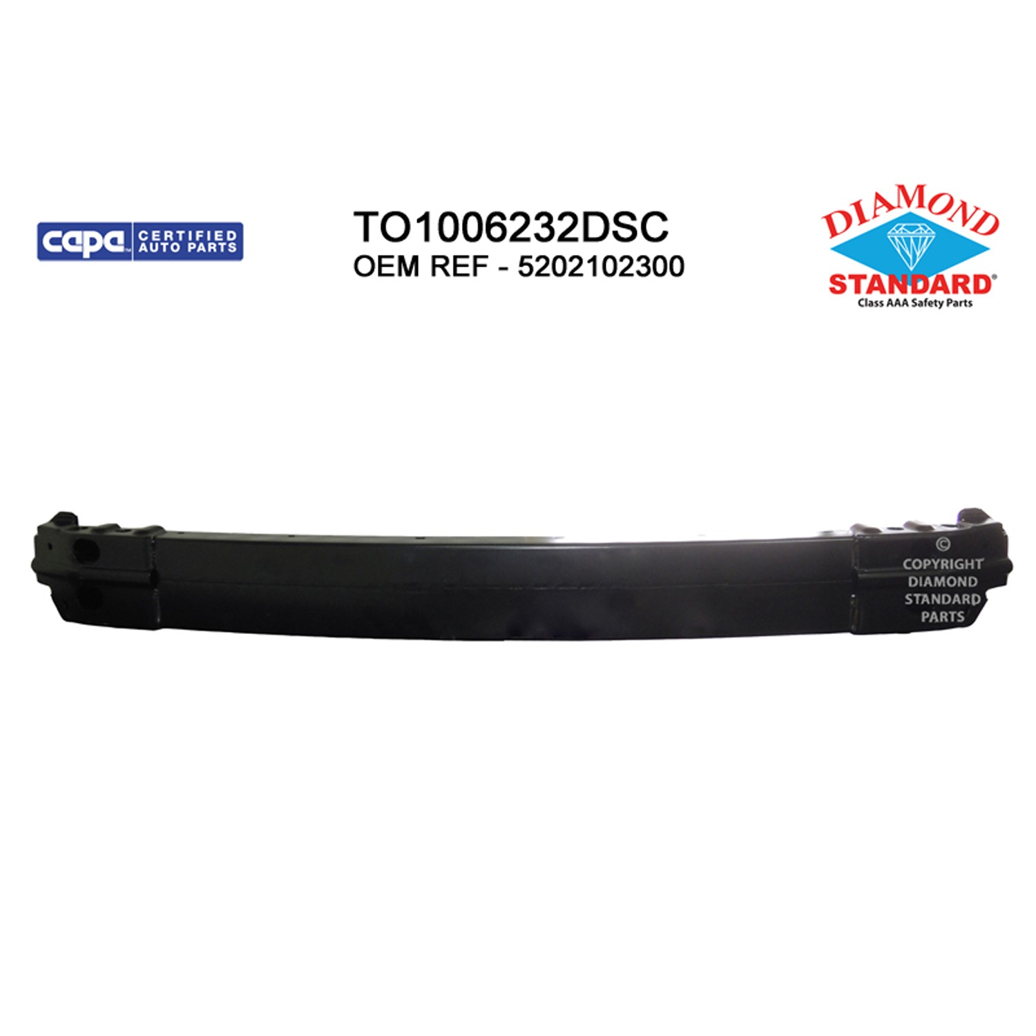 Bumper Cover Reinforcement Front CAPA for Toyota Corolla 2014–2016