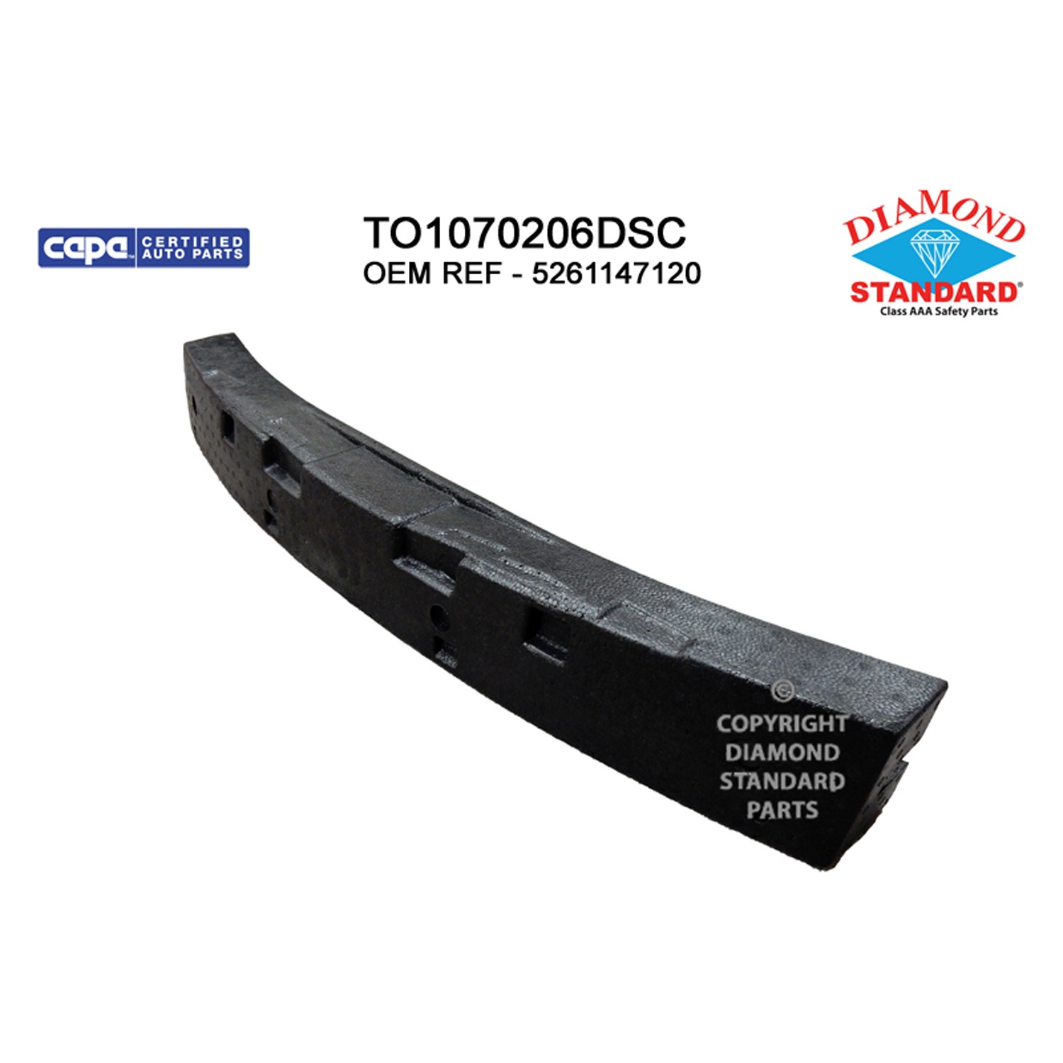 Bumper Impact Absorber Front Upper CAPA for Toyota Prius 2016–2018