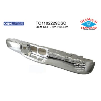 Bumper Face Bar Rear w/Standard Bed Chrome CAPA for Toyota Tundra 2000–2006