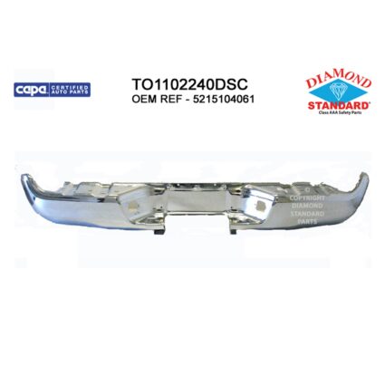Bumper Face Bar Rear w/Limited Pkg w/o Sport Pkg w/SR5 Pkg Chrome CAPA for Toyota Tacoma Pre Runner Base Base Prerunner SR5 Prerunner TRD Sport Prerunner 2005–2015