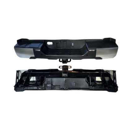 Bumper Assembly Rear w/Parking Sensors w/Back-up Lamp w/Tow Hitch Satin Chrome for Toyota Tundra 2022–2024