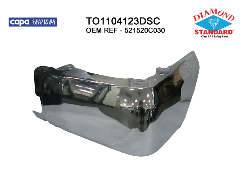 Bumper Extension Rear Left Outer w/o Parking Assist Chrome CAPA for Toyota Tundra 2014–2016