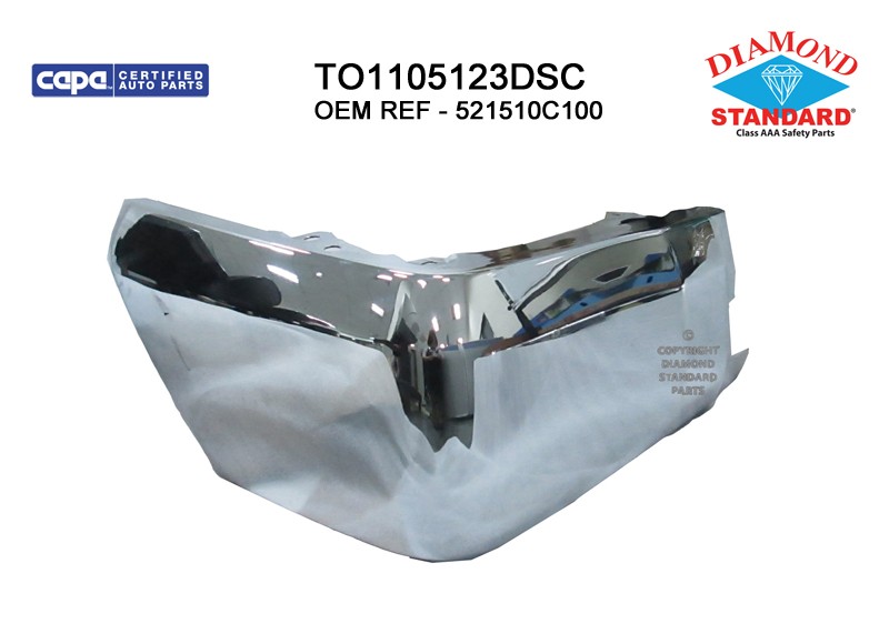 Bumper Extension Rear Right Outer w/o Parking Assist Chrome CAPA for Toyota Tundra 2014–2016